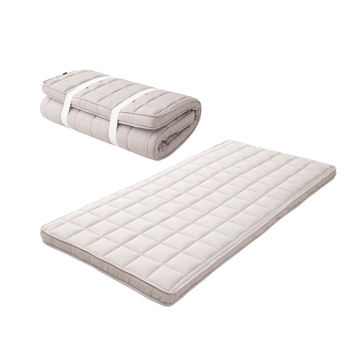 EMOOR Japanese Padded Futon Mattress Machi Gray, Gusset Foldable