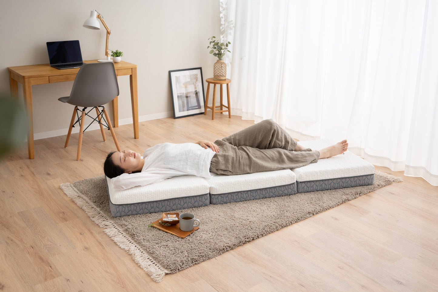 EMOOR PREMIUM Dreifach Gefaltete Matratze im Japanischen Futon-Stil