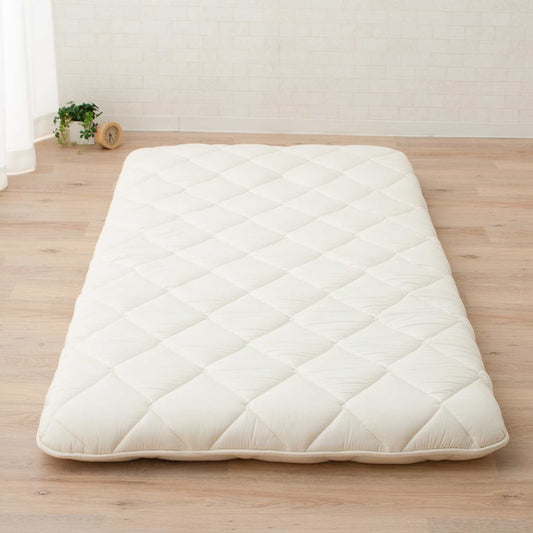 EMOOR Japanese Foldable Futon Mattress for Tatami CLASSE, White, Made in Japan, Floor Mattress Cotton