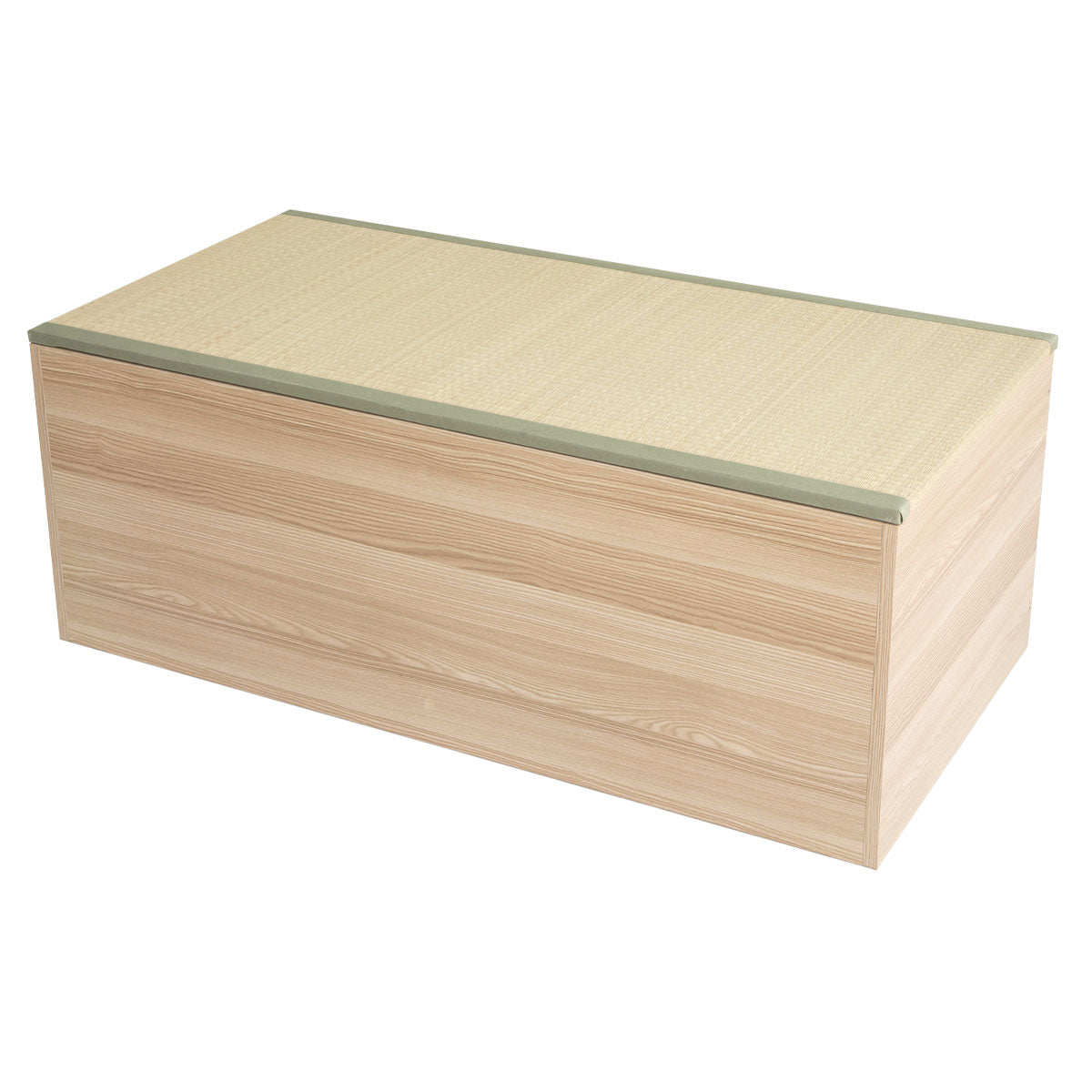 EMOOR Natürliche Tatami-Aufbewahrungsbox Quadratisch / Rechteckig, Holzmöbel Binsengras Japanischer Lifestyle Igusa-Lamellen