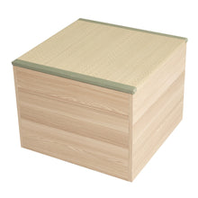 EMOOR Natural Tatami Storage Box Square/Rectangular, Wooden Furniture Rush Grass Japanese Lifestyle Igusa Slats