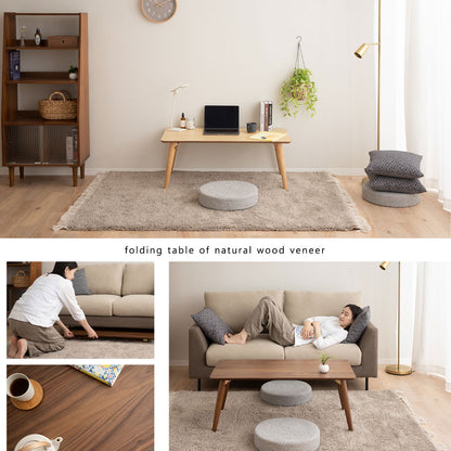 EMOOR Holz-Klapp-Couchtisch Rechteckig-Groß, Bodentisch Niedriger Tisch Kleiner Raum Minimalistischer Japanischer Tatami-Raum