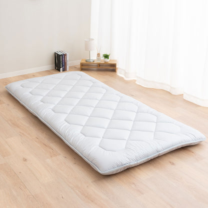 EMOOR Japanische Futon Matratze Anti-Absacken Hergestellt in Japan Baumwolle Chip-Schaum Grau, Schwer-Abflachen Shikibuton Faltbar Schlafbett Tatami