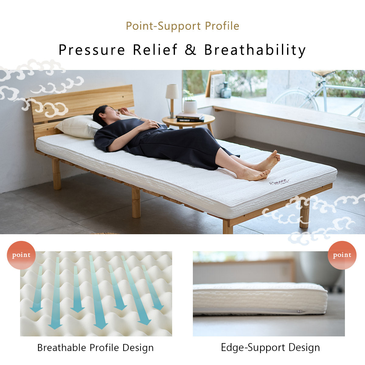 EMOOR Japanese Futon Mattress Fuji, Shikibuton Tatami
