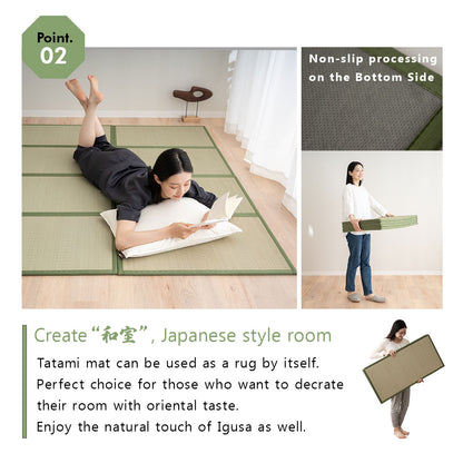 EMOOR Japanische Futon Matratze CLASSE und Faltbare Tatami Matte (Igusa Matratze) Set, Faltbar Schlaf Traditionelle Boden Bett Pad Baumwolle