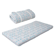 EMOOR Japanese Padded Futon Mattress Machi Gray, Gusset Foldable Stowable Elastic Bands Floor Sleeping Guest Bed Tatami Mat