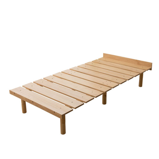 EMOOR Futon Bed OSMOS for Japanese Futon Mattress, Height Adjustable (5/18/31cm), Natural Brown, Tatami Natural Pine Wood Bed Pallet Bed