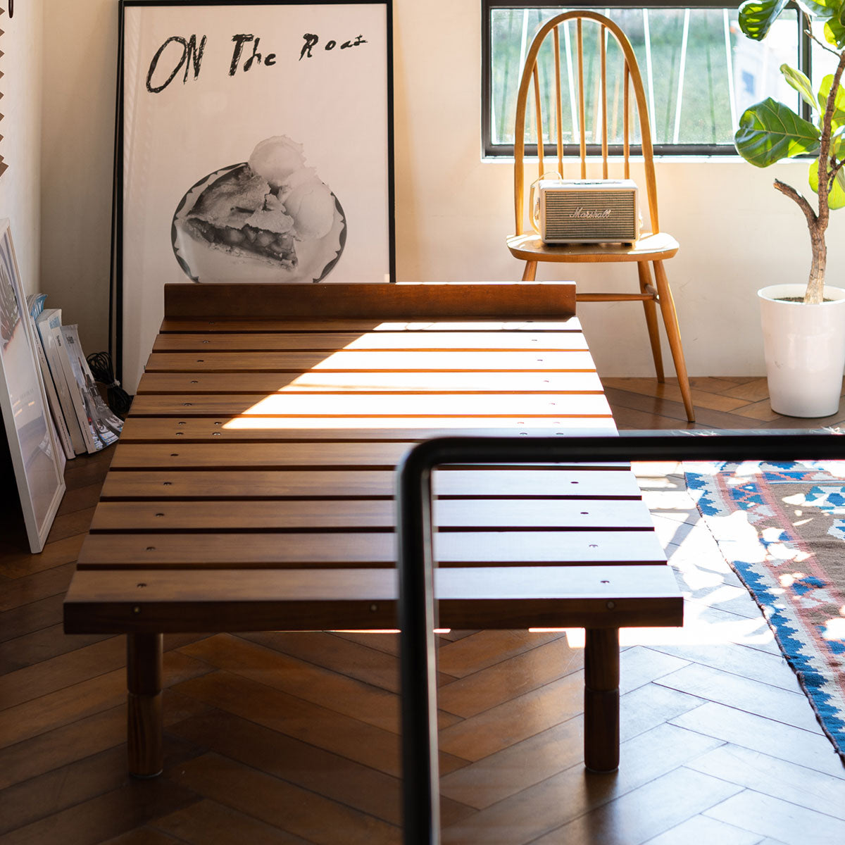 EMOOR Futonbett OSMOS für Japanische Futon-Matratze, Höhenverstellbar (5/18/31cm), Natur-Braun, Tatami Natürlich Kiefern Holzbett Palettenbett