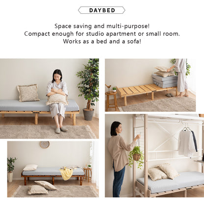 EMOOR Futonbett OSMOS für Japanische Futon-Matratze, Höhenverstellbar (5/18/31cm), Natur-Braun, Tatami Natürlich Kiefern Holzbett Palettenbett