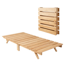 EMOOR Foldable Futon Bed OSMOS for Japanese Futon Mattress (Natural Brown), Tatami Natural Pine Wood Furniture Japanese Style Solid Wood Bed Pallet Bed