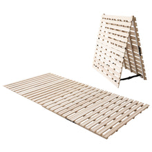 EMOOR Franco-ROLL Futon Bed with Slatted Base for Japanese Floor Futon Mattress, Paulownia Wood Floor, Unvarnished, Natural, Bedding, Guest Room, Tatami Mat